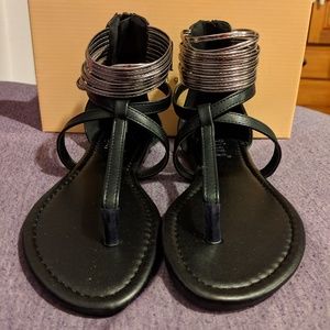 Tiara LA black and silver sandals